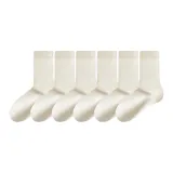 [Чесаный хлопок, устойчивый к скатыванию] 6 пар молочно-белый