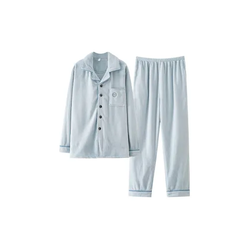 QINJING Синий Мужской Пижамный Комплект