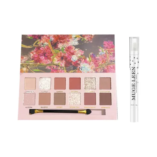 MUGE LEEN 12 Цвет Бегония Кисть для теней Palette Контуринг Румяна Duo с Металлик Матовый Масляная живопись Стиль