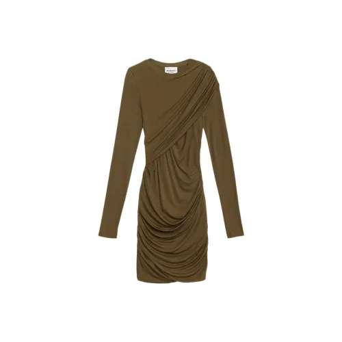 ISABEL MARANT DENISE Платье Denise Короткий Драпированный Джерси Платье Длинный Рукав Платье Женское