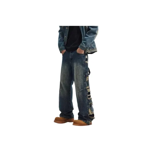 UNA RETA Синий Унисекс Джинсы