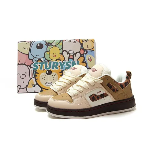 STUR YSN Износостойкие и Легкие Низкие Кроссовки для Скейтбординга Женские Шоколадные с Леопардовым Принтом