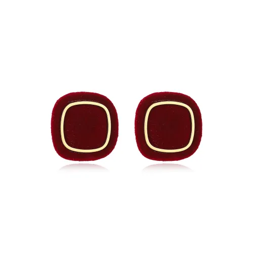 WAW Серьги-гвоздики из меди с золотым покрытием женские