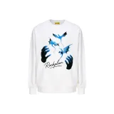 Белый свитшот с круглым вырезом