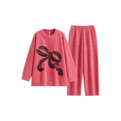 YUENEI Кораллово-красный женский пижамный комплект