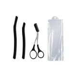 Черный короткий ручка + черный длинный ручка + черный кисть для бровей триммер