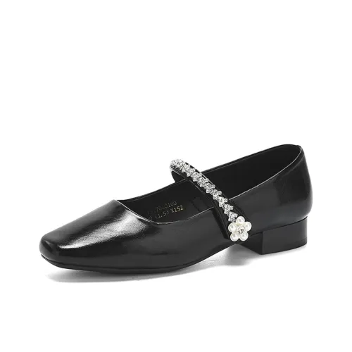 EXULL Q Грубый каблук Туфли Мэри Джейн Женские