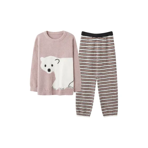 MAKEGONGZHU BBRN808 Белый медведь Пара Женские Пижамные комплекты