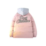 Розовый с серым в клетку, с капюшоном