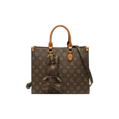 OUBOTE Сумка из коровьей кожи Tote стандартная женская кофейного цвета