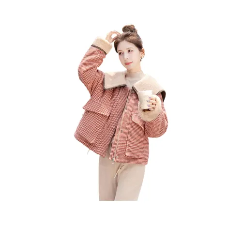 SIBAISHE Красная клетка Женские пуховики