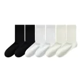 [6 упаковок 100% хлопок Handpicked Синьцзянский хлопок] 2 упаковки черный + 2 упаковки белый + 2 упаковки молочно-белый