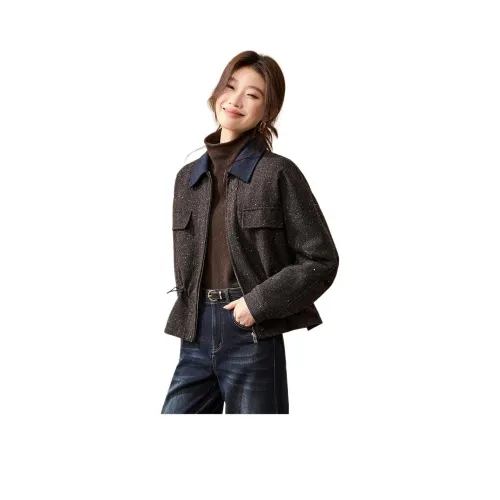 MOHANYIMEI Серый Черный Женский Пуховик