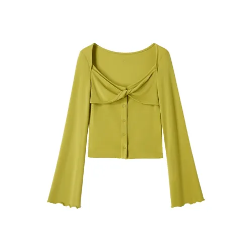 UENA Горчичный зеленый В наличии Женские Короткие топы