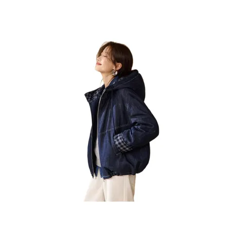 MOHANYIMEI Оригинальный деним синий женский пуховик