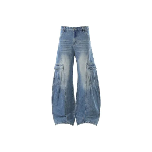 HOKLV Blue Unisex Jeans HOKLV Синий Унисекс Джинсы
