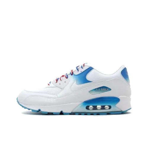 Nike Air Max 90 Амортизация Износостойкий Низкий Топ Беговые кроссовки Унисекс Синий Белый