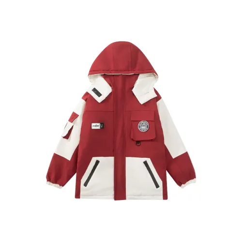 TLIT Красный 3 в 1 Съемный Школьный возраст Утеплённые куртки