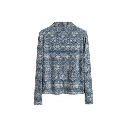 TOUCH T Рубашка Женская Синие Цветочный Бежевый