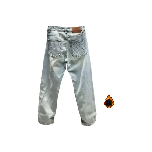 CAT'S PAW Синий с флисовой подкладкой унисекс джинсы