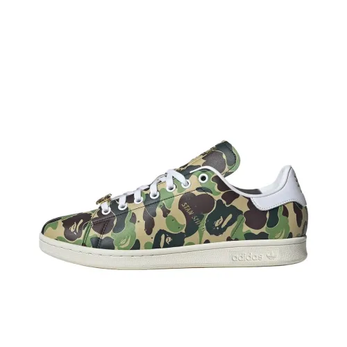 A BATHING APE x Adidas Originals STAN SMITH Устойчивые к истиранию Дышащие Низкие Кроссовки для скейтбординга Унисекс