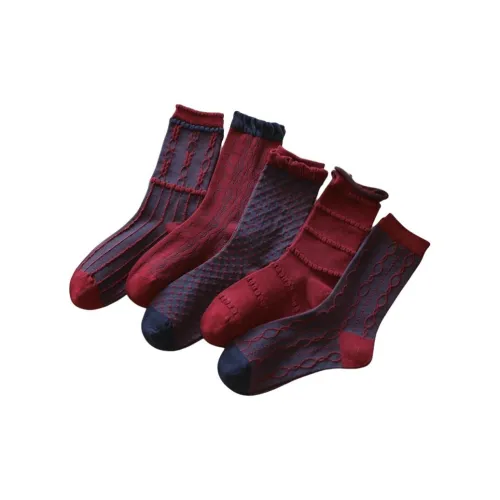 FHDET 5 пар Combo Set Женские носки до икры MID