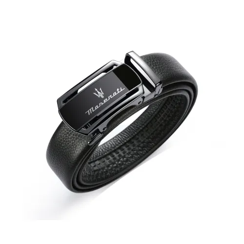 Maserati Зернистая кожа личи Лицевая коровья кожа Ремни Мужской Металлический