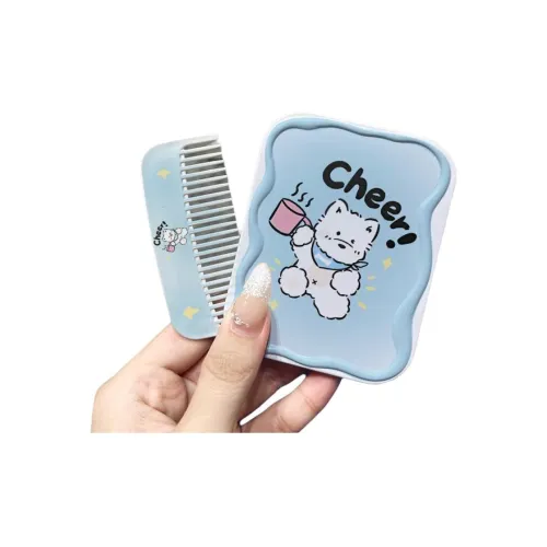 CAIYOUSHU Вест-хайленд Щенок Складной Зеркало для макияжа с расческой Премиум Портативное Зеркальце для девочек