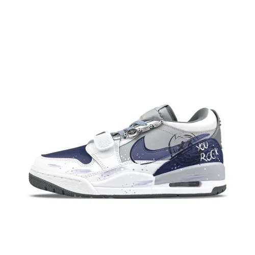 Джордан Legacy 312 Low Топ Винтажные Баскетбольные Кроссовки Мужские Синие Серые