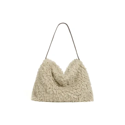 Jade En Plus Плюшевая Сумка на Плечо Стандартная Женская Экрю