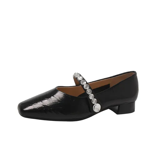 KLJK Квадратный каблук Mary Jane обувь 2,5 см женская