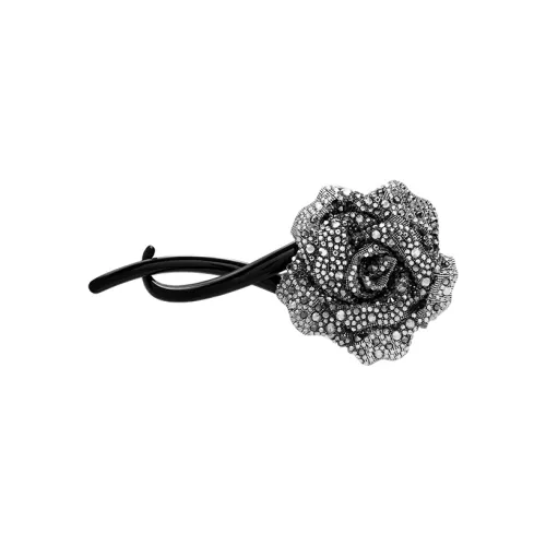 ROYALSASA Шелковый шифон искусственный кристалл банановая нижняя заколка женский