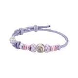 Фиолетовый Туманный Зодиак Свинья Браслет из серебра 999 пробы