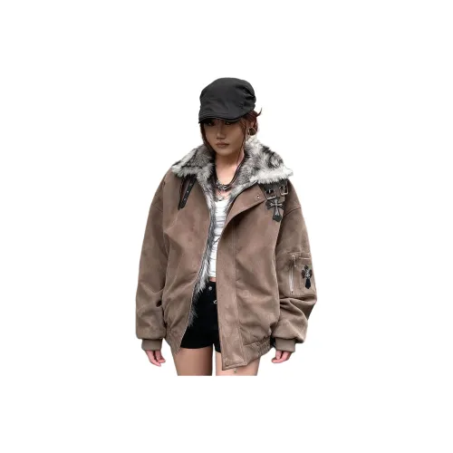 HNUF Коричневый хлопковый пуховик унисекс пуховики (пуховики)