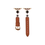 Розовое золото + коричневая кожа