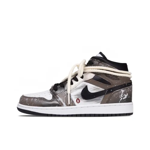 Jordan Air Jordan 1 668 Gallop Into Action Immediately Abrasion Resistant MID Топ Винтажные баскетбольные кроссовки