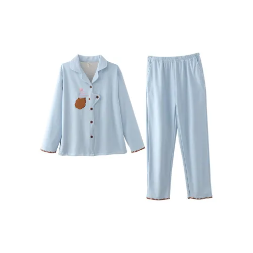 QIANSHENG Blue Hat Щенок Синий Женские Пижамные комплекты