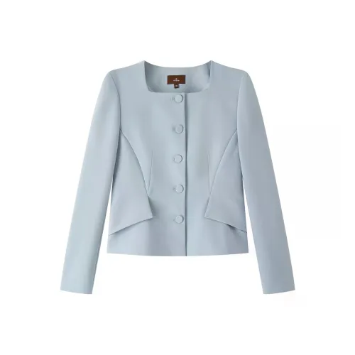 INSUN Чистая вода Синий Женский Короткий Пальто