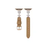 Коричневый/Белый Цветок Золотой Застежка [Только Ремешок]