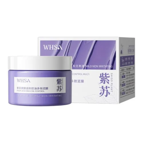 WHSA Перилла ЛЕВЫЙ Альфа-гидроксикислоты МУЛЬТИ Эффект Отшелушивающая Глина Маска Для Глубокого Очищения