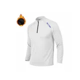 Maide Флис Молния Круглый вырез Длинный рукав - Белый (с флисовой подкладкой) Плечо Коллаборация Логотип