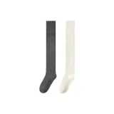 Удлиненные носки [2 упаковки / утолщенный кашемир / выше колена] Белый + Темно-серый