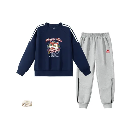 PEAK Темно-синий PK Arc Лев Голова Серый PK Красный логотип Белое основание K KIDS Повседневная спортивная одежда