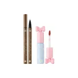 Кисть для подводки глаз Ручка Черная *1 + Жидкая помада A04# Бархат Розовый Груша *1