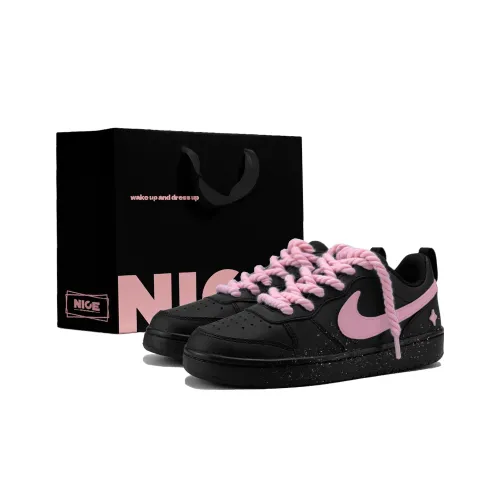 Nike Court Borough Пудра Чернила Звезда Противоскользящий Устойчивый к истиранию Низкий Топ Детские Скейтбординги