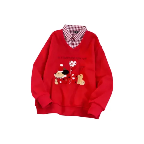 INSEACC Красный с флисовой подкладкой унисекс свитшоты