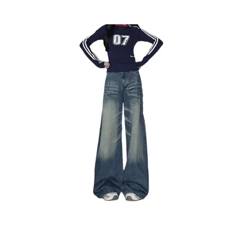 REMOULD Ностальгические синие брюки женские джинсы