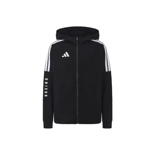 Adidas 3 Stripes Черный с белыми полосами Унисекс Куртки