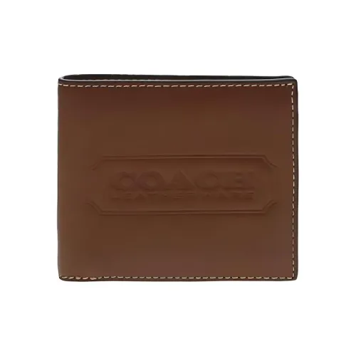 COACH Кошелек из коровьей кожи мужской темно-коричневый