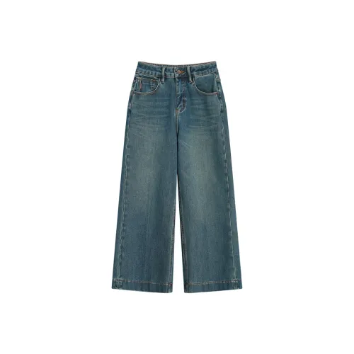 PIANDUAN Джинсовый синий Женские джинсы